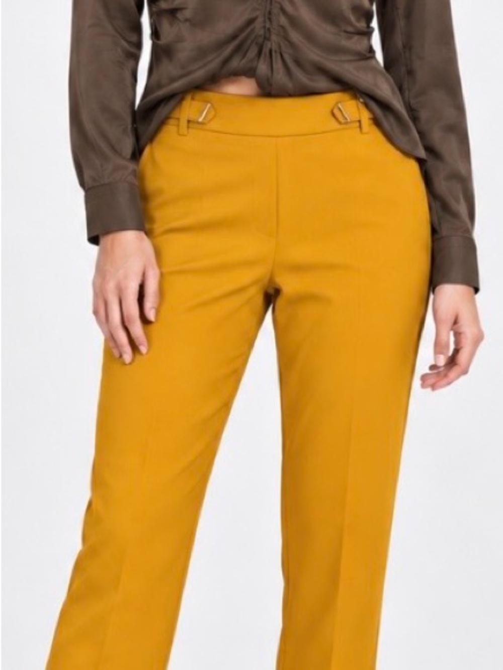 Soho Mustard Straight-Leg Tailored Trousers